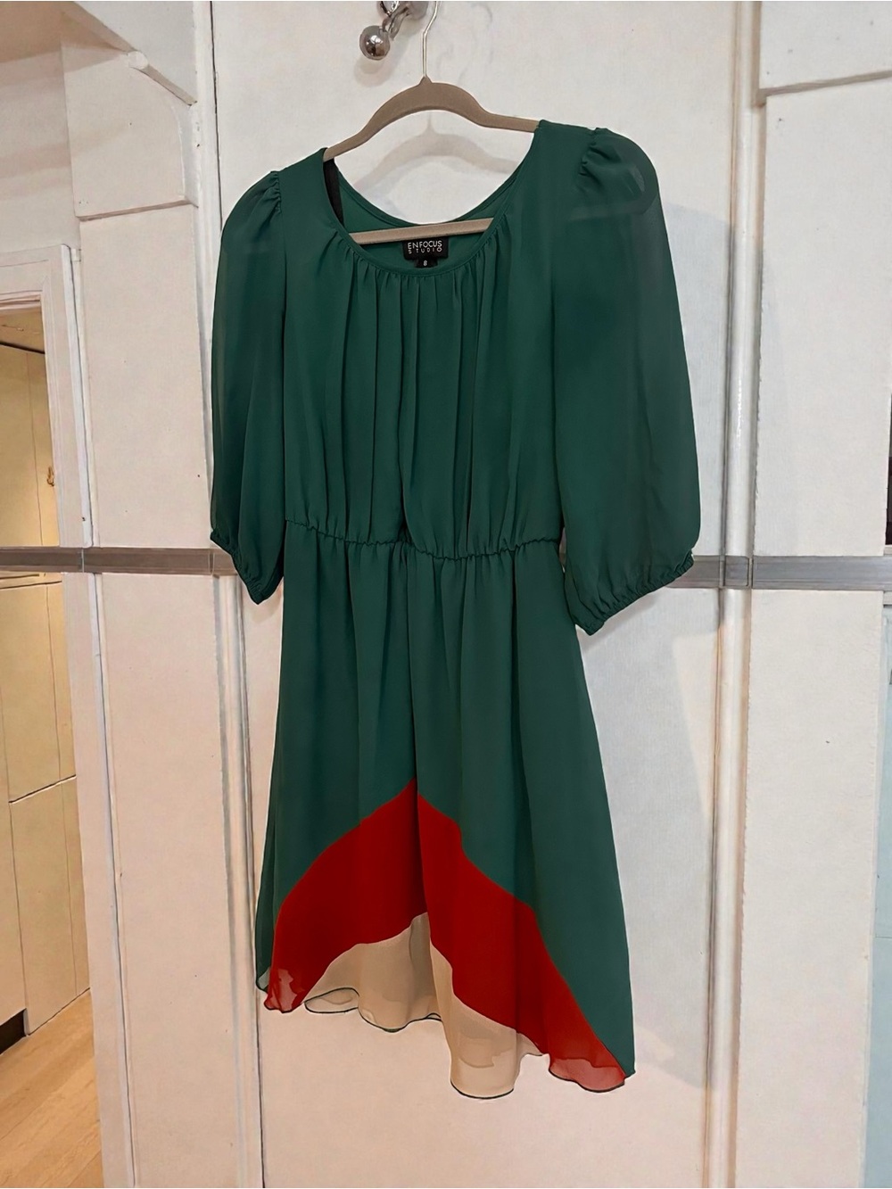 Enfocus Studio Emerald Green Chiffon Top